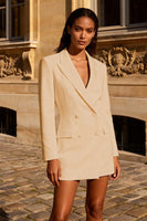 Load image into Gallery viewer, White Peak Lapel Double Breasted Mini Blazer Wedding Dress