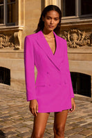 Load image into Gallery viewer, White Peak Lapel Double Breasted Mini Blazer Wedding Dress