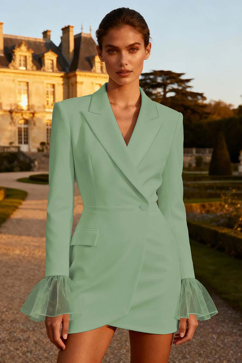 Load image into Gallery viewer, White Peak Lapel Single Breasted Short Blazer Wedding Dress