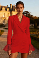 Load image into Gallery viewer, White Peak Lapel Single Breasted Short Blazer Wedding Dress