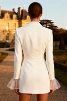 Load image into Gallery viewer, White Peak Lapel Single Breasted Short Blazer Wedding Dress