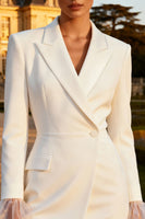 Load image into Gallery viewer, White Peak Lapel Single Breasted Short Blazer Wedding Dress