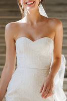 Load image into Gallery viewer, Simple White Sweetheart Bodycon Short Wedding Dress
