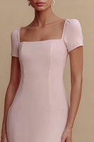 Load image into Gallery viewer, Simple Pink Long Sheath Formal Dress with Sleeves