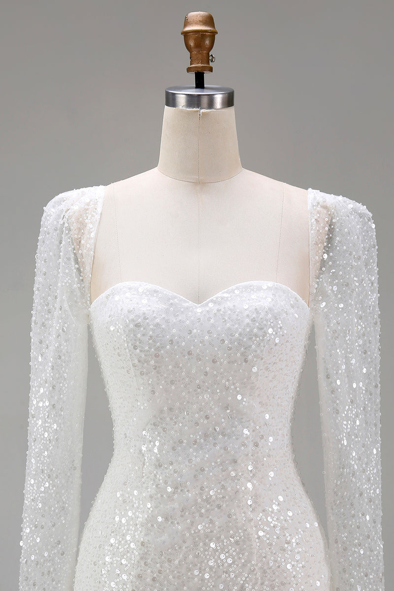 Load image into Gallery viewer, Sparkly White Sweetheart Sequin Bodycon Short Cocktail Dress