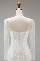Load image into Gallery viewer, Sparkly White Sweetheart Sequin Bodycon Short Cocktail Dress