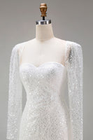 Load image into Gallery viewer, Sparkly White Sweetheart Sequin Bodycon Short Cocktail Dress