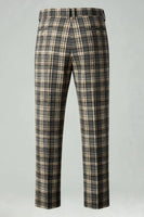 Load image into Gallery viewer, 2 Piece Brown and Grey Grid Notched Lapel Men Prom Suits