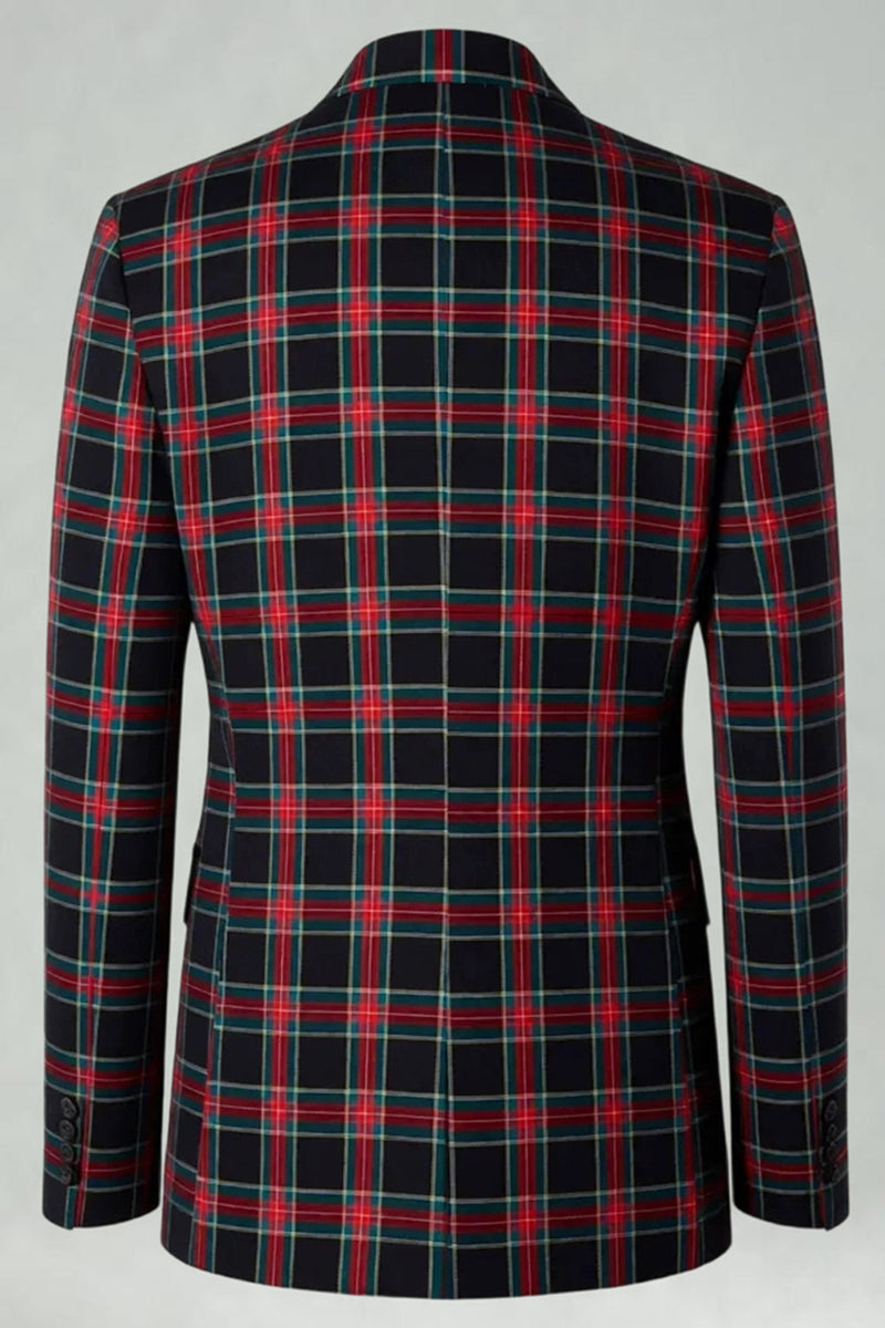 Load image into Gallery viewer, 2 Piece Brown and Grey Grid Notched Lapel Men Prom Suits