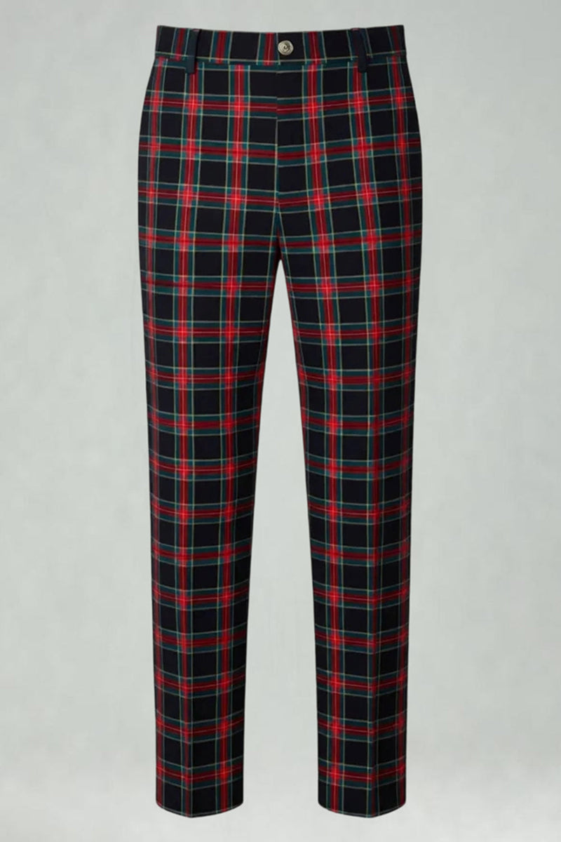 Load image into Gallery viewer, 2 Piece Brown and Grey Grid Notched Lapel Men Prom Suits