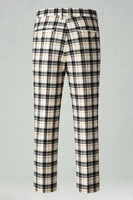 Load image into Gallery viewer, Black and Yellow Notched Lapel Men Grid Prom Suits