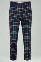 Load image into Gallery viewer, Black and Yellow Notched Lapel Men Grid Prom Suits