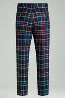 Load image into Gallery viewer, Black and Yellow Notched Lapel Men Grid Prom Suits