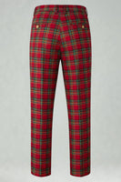 Load image into Gallery viewer, Black and Yellow Notched Lapel Men Grid Prom Suits