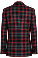 Load image into Gallery viewer, 2 Piece Black and Red Grid Peak Lapel Double Breasted Men Prom Suits