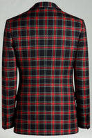 Load image into Gallery viewer, 2 Piece Black and White Notched Lapel Grid Men Prom Suits