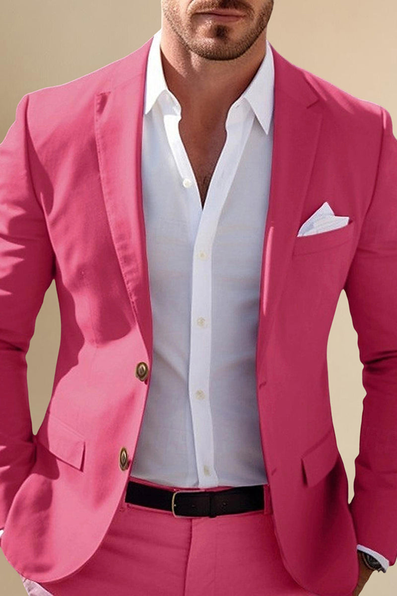 Load image into Gallery viewer, 2 Piece Yellow Notch Lapel Long Sleeves Men&#39;s Prom Suits with Buttons