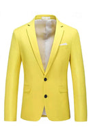 Load image into Gallery viewer, 2 Piece Yellow Notch Lapel Long Sleeves Men&#39;s Prom Suits with Buttons