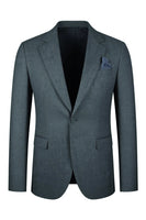 Load image into Gallery viewer, Blue Long Sleeves Notch Lapel Men&#39;s Blazer with Buttons