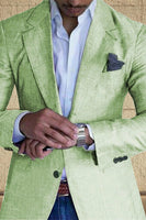 Load image into Gallery viewer, Blue Long Sleeves Notch Lapel Men&#39;s Blazer with Buttons