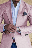 Load image into Gallery viewer, Blue Long Sleeves Notch Lapel Men&#39;s Blazer with Buttons