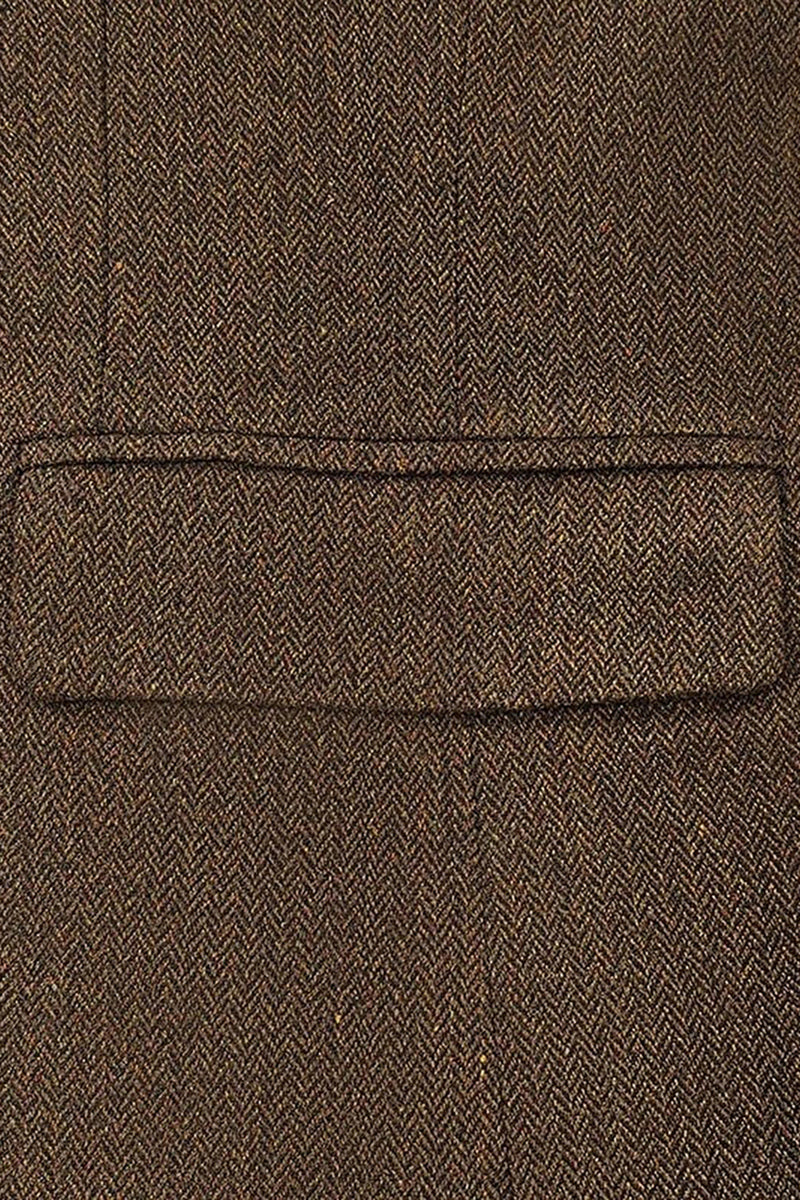 Load image into Gallery viewer, Brown Single Breasted Notch Lapel Long Sleeves Men&#39;s Blazer