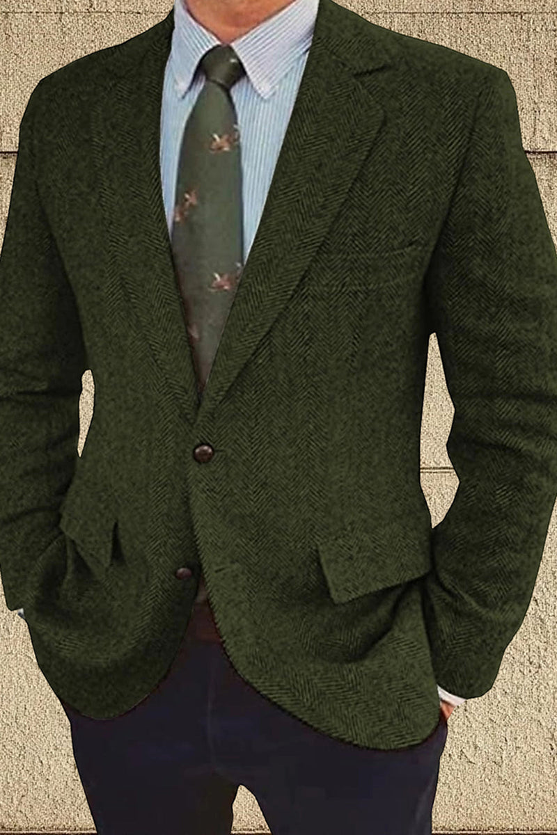 Load image into Gallery viewer, Brown Single Breasted Notch Lapel Long Sleeves Men&#39;s Blazer