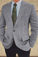 Load image into Gallery viewer, Brown Single Breasted Notch Lapel Long Sleeves Men&#39;s Blazer