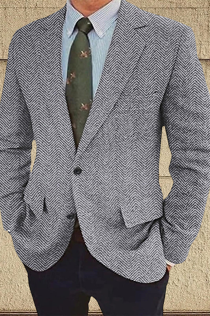 Load image into Gallery viewer, Brown Single Breasted Notch Lapel Long Sleeves Men&#39;s Blazer