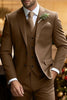 Load image into Gallery viewer, Brown 3 Piece Long Sleeves Notched Lapel Men&#39;s Suits
