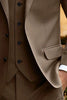 Load image into Gallery viewer, Brown 3 Piece Long Sleeves Notched Lapel Men&#39;s Suits