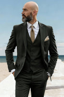 Load image into Gallery viewer, 3 Piece Army Green Single Breasted Prom Men&#39;s Suits