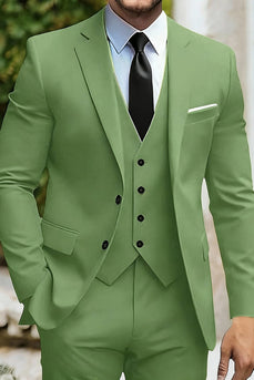 Black 3 Piece Single Breasted Men's Prom Suits with Pockets