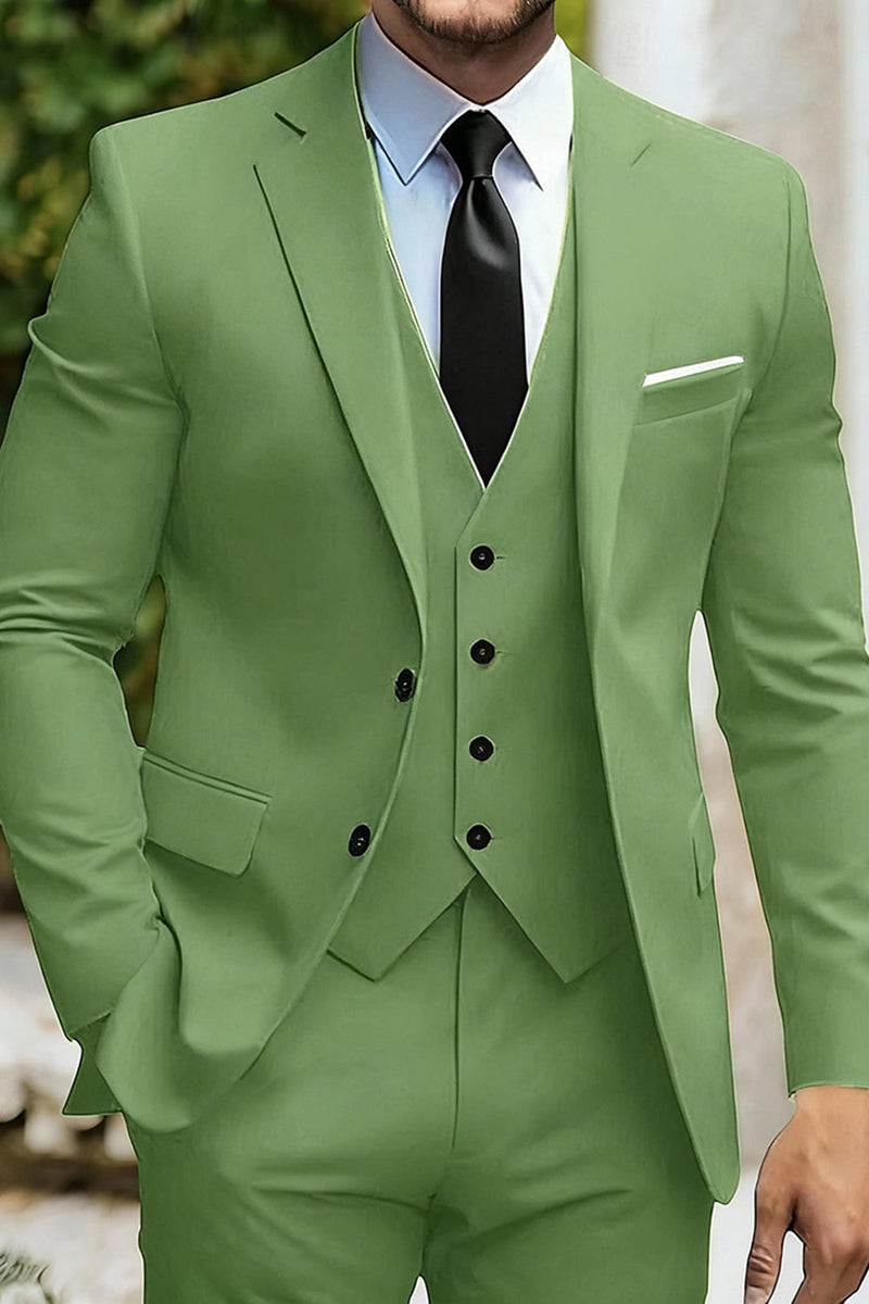 Load image into Gallery viewer, Black 3 Piece Single Breasted Men&#39;s Prom Suits with Pockets