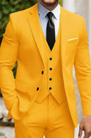 Load image into Gallery viewer, Black 3 Piece Single Breasted Men&#39;s Prom Suits with Pockets