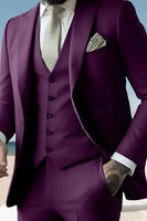 Load image into Gallery viewer, 3 Piece Sage Peak Lapel Single Breasted Men&#39;s Prom Suits with Pockets