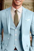 Load image into Gallery viewer, 3 Piece Dark Green Long Sleeves Single Breasted Men&#39;s Prom Suits with Pockets