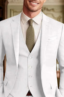 Load image into Gallery viewer, 3 Piece Dark Green Long Sleeves Single Breasted Men&#39;s Prom Suits with Pockets