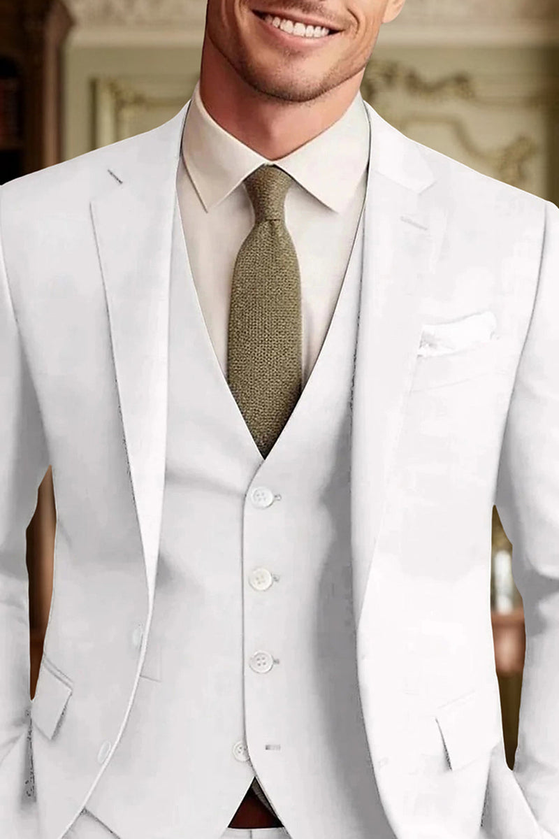 Load image into Gallery viewer, 3 Piece Dark Green Long Sleeves Single Breasted Men&#39;s Prom Suits with Pockets