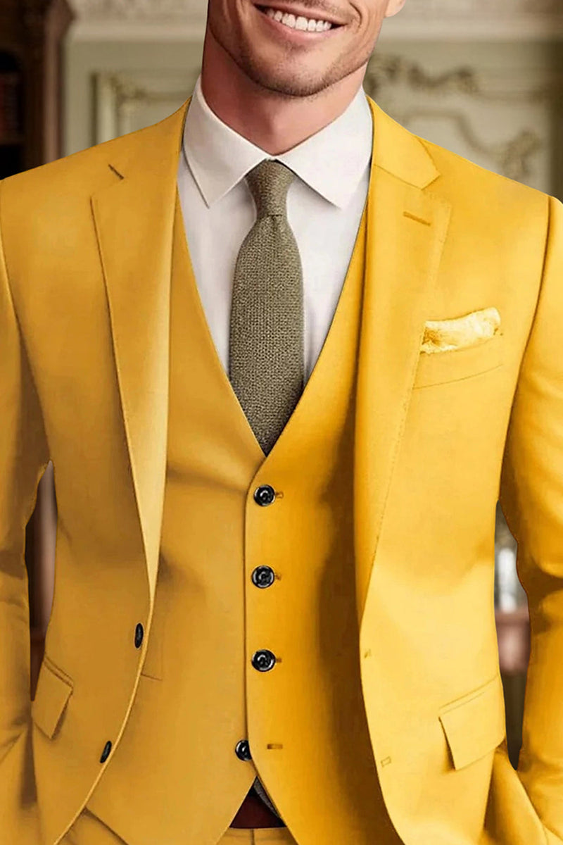 Load image into Gallery viewer, 3 Piece Dark Green Long Sleeves Single Breasted Men&#39;s Prom Suits with Pockets