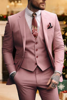 Load image into Gallery viewer, 3 Piece Pink Single Breasted Notched Lapel Prom Men&#39;s Suits