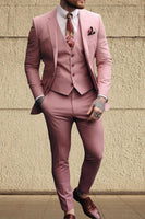 Load image into Gallery viewer, 3 Piece Pink Single Breasted Notched Lapel Prom Men&#39;s Suits