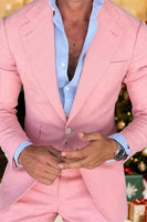 Load image into Gallery viewer, Light Pink Single Breasted Notched Lapel Men Prom Blazer with Sleeves