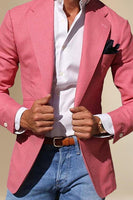 Load image into Gallery viewer, Light Pink Single Breasted Notched Lapel Men Prom Blazer with Sleeves