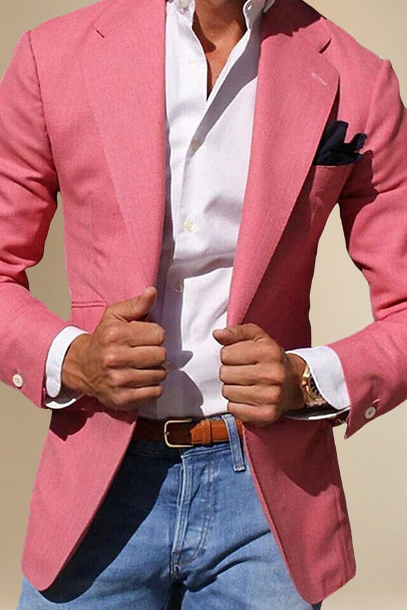 Load image into Gallery viewer, Light Pink Single Breasted Notched Lapel Men Prom Blazer with Sleeves