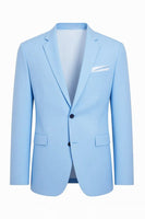 Load image into Gallery viewer, 2 Piece Sky Blue Notched Lapel Single Breasted Men Prom Suits with Sleeves