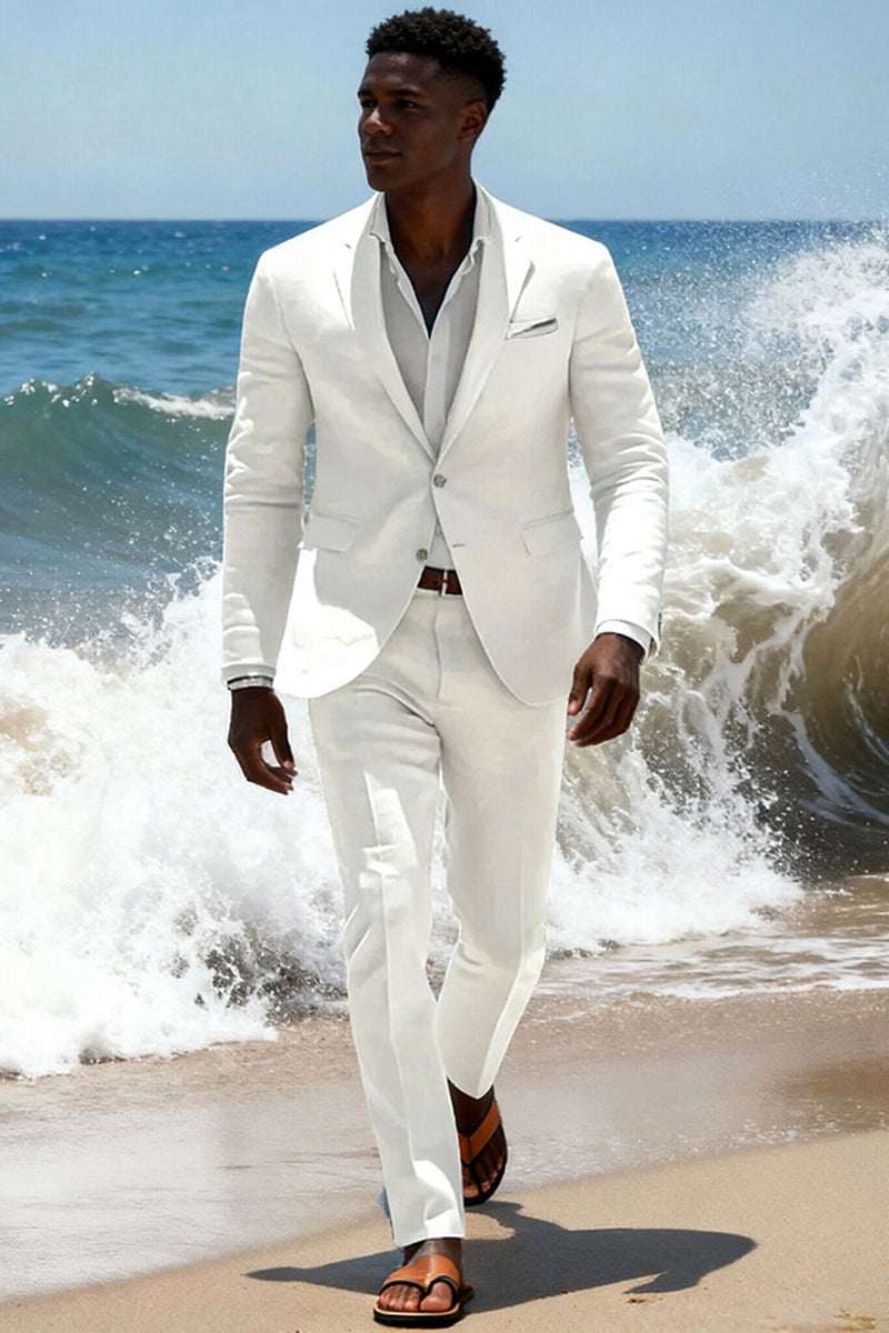 Load image into Gallery viewer, 2 Piece Sky Blue Notched Lapel Single Breasted Men Prom Suits with Sleeves