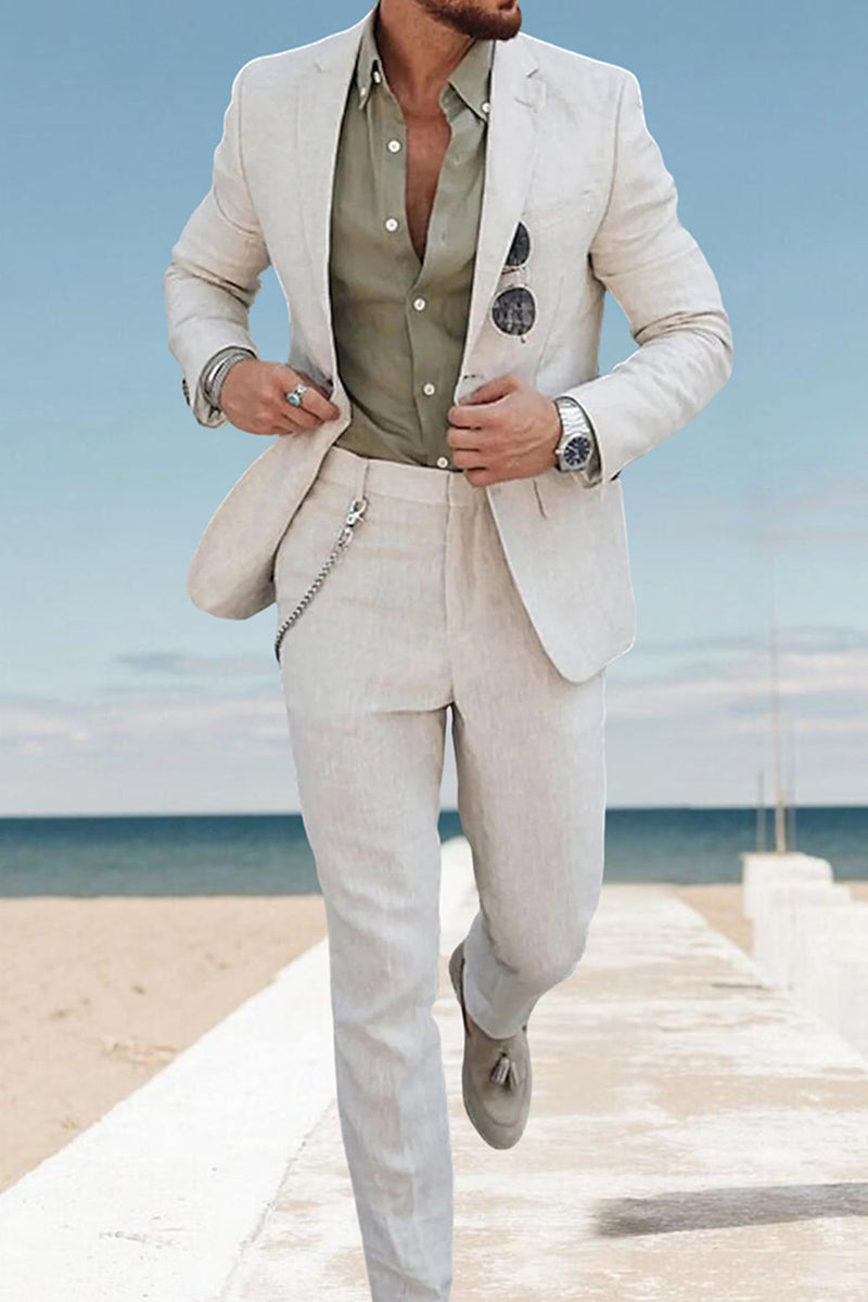 Load image into Gallery viewer, 2 Piece Sky Blue Notched Lapel Single Breasted Men Prom Suits