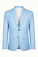 Load image into Gallery viewer, 2 Piece Sky Blue Notched Lapel Single Breasted Men Prom Suits