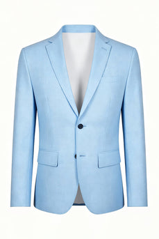 2 Piece Sky Blue Notched Lapel Single Breasted Men Prom Suits